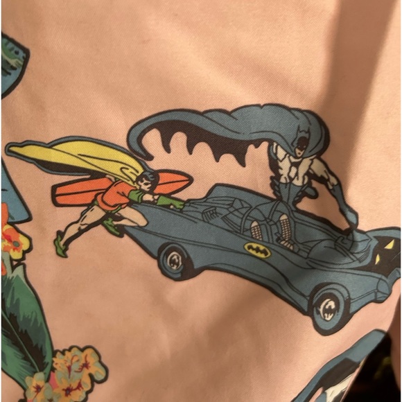 Batman Robin Pink Hawaiian Bathing Suit Shorts Swim Trunks Size L - Picture 6 of 7